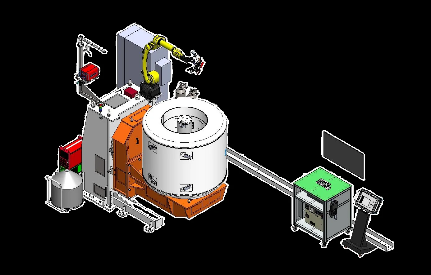 Robot bolt tightening system render
