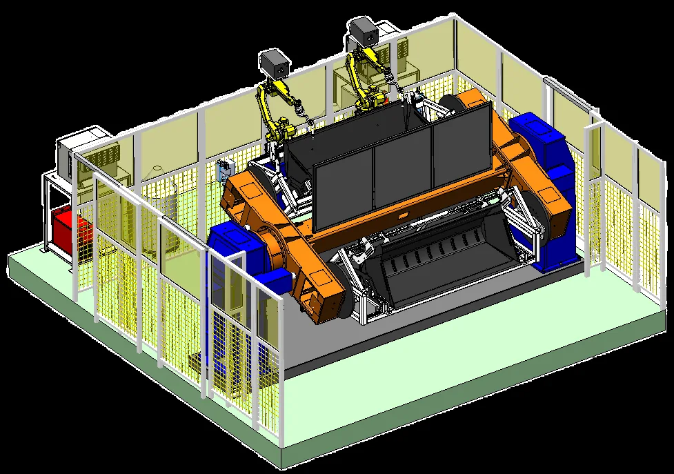 Twin robot automation cell concept
